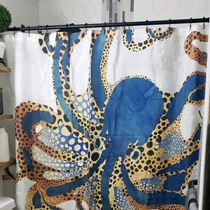 Octopus shower curtain